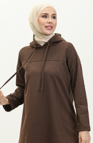 Two Thread Hooded Tracksuit Set 03056-06 Brown 03056-06