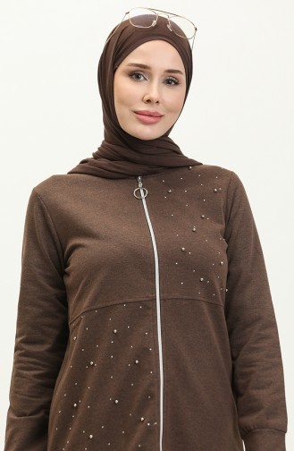 Two Thread Pearl Tracksuit Set 3038-07 Brown 3038-07