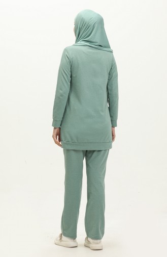 Two Thread Pearl Tracksuit Set 3038-11 Green 3038-11