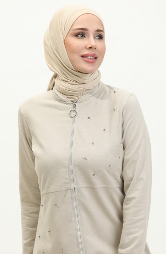 Two Thread Pearl Tracksuit Set 3038-12 Beige 3038-12