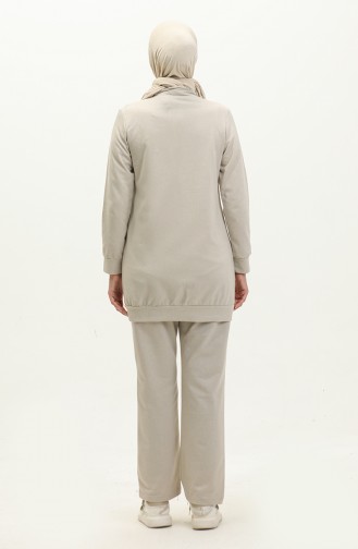 Two Thread Pearl Tracksuit Set 3038-12 Beige 3038-12