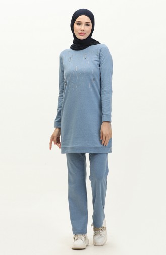 Two Thread Stone Tracksuit Set 3048-04 Blue 3048-04