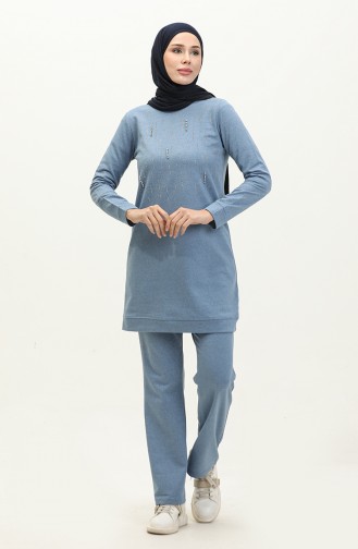 Two Thread Stone Tracksuit Set 3048-04 Blue 3048-04