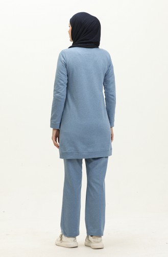 Two Thread Stone Tracksuit Set 3048-04 Blue 3048-04