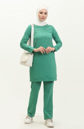 Two Thread Stone Tracksuit Set 3048-09 Green 3048-09