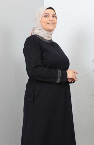 Groot Formaat Abaya Met Steenprint 4255-03 Paars 4255-03