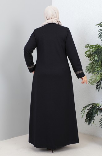 Große Mit Steinen Bedruckte Abaya 4255-03 Lila 4255-03