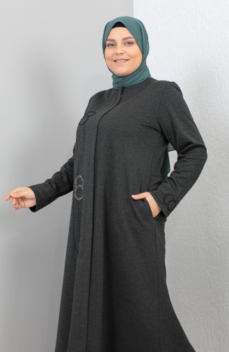 Groot Formaat Atlas Stof Stone Abaya 4256-02 Antraciet 4256-02