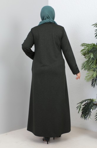 Plus Size Atlas Fabric Stoned Abaya 4256-05 Khaki 4256-05