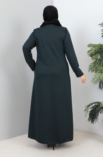 Plus Size Satin Fabric Stoned Abaya 4256-06 Oil 4256-06