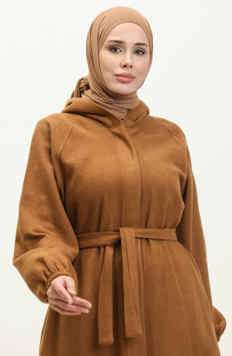 Hooded Long Cashmere Coat 3198-01 Tan 3198-01