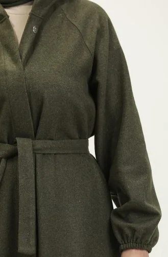 Langes Genähtes Cape Mit Kapuze 3198-04 Khaki 3198-04
