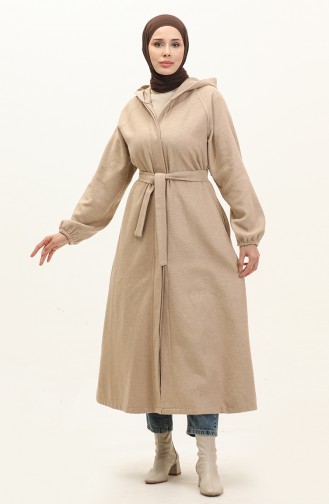 Hooded Long Stitching Coat 3198-06 Mink 3198-06