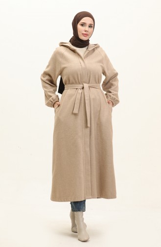 Hooded Long Stitching Coat 3198-06 Mink 3198-06