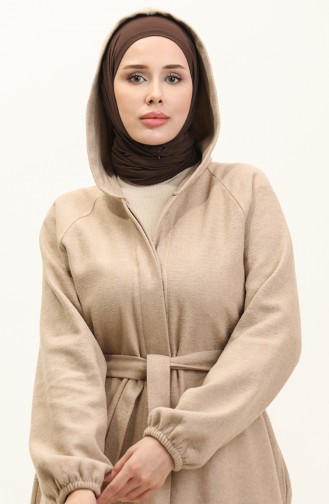 Hooded Long Stitching Coat 3198-06 Mink 3198-06