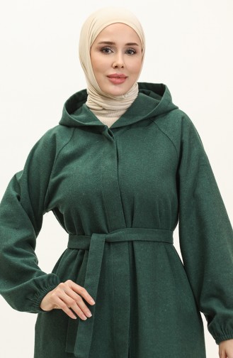 Hooded Long Cashmere Cape 3198-07 Emerald Green 3198-07