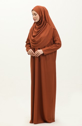 Praktische Gebedsjurk Uit één Stuk Met Hoofddoek 0999-10 Tan 0999-10