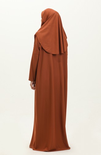 Praktische Gebedsjurk Uit één Stuk Met Hoofddoek 0999-10 Tan 0999-10