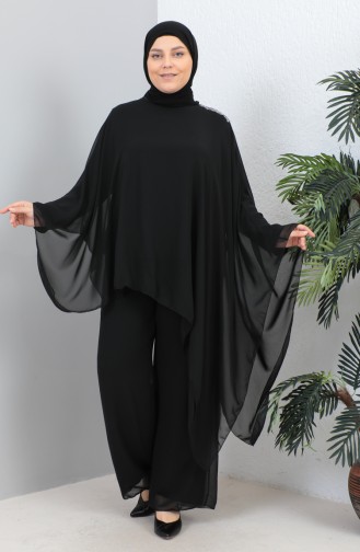 Tailleur Robe De Soirée Pierre Grande Taille 23031-01 Noir 23031-01