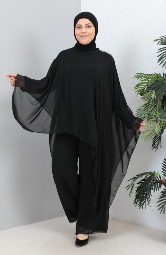 Tailleur Robe De Soirée Pierre Grande Taille 23031-01 Noir 23031-01