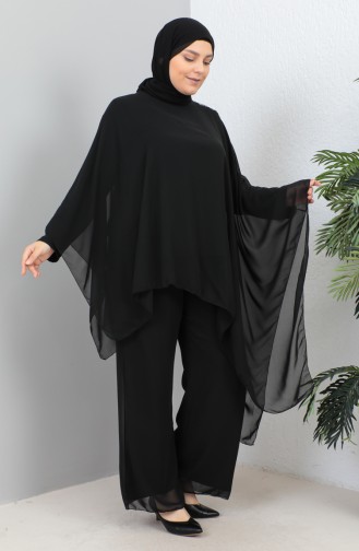 Tailleur Robe De Soirée Pierre Grande Taille 23031-01 Noir 23031-01
