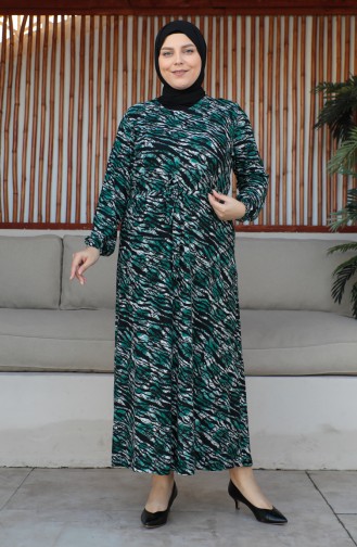 Robe Ceinturée Grande Taille 4579-02 Vert 4579-02