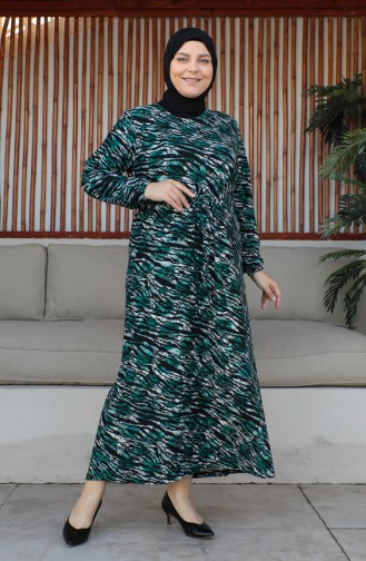 Robe Ceinturée Grande Taille 4579-02 Vert 4579-02