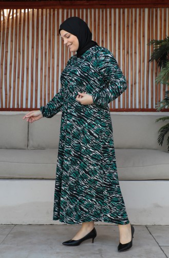 Robe Ceinturée Grande Taille 4579-02 Vert 4579-02