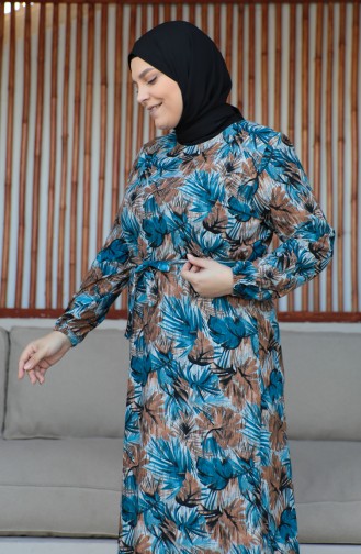 Robe Ceinturée Grande Taille 4579A-04 Bleu 4579A-04