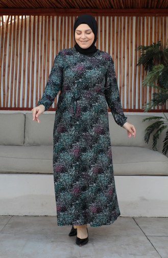Plus Size Kleid Mit Gürtel 4579C-03 Grün 4579C-03