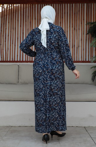 Plus Size Kleid Mit Gürtel 4579D-01 Blau 4579D-01