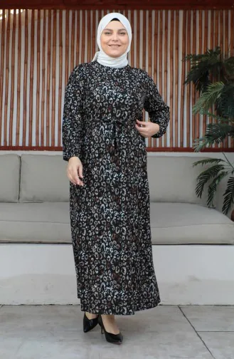 Robe Ceinturée Grande Taille 4579D-02 Marron 4579D-02