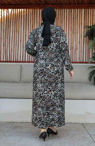 Großes Kleid Mit Gürtel 4579G-01 Braun 4579G-01