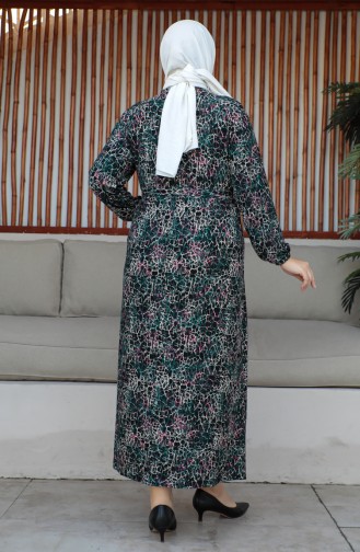 Robe Ceinturée Grande Taille 4579H-01 Vert Emeraude 4579H-01