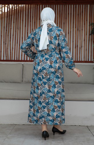 Robe Ceinturée Grande Taille 4579K-01 Bleu 4579K-01