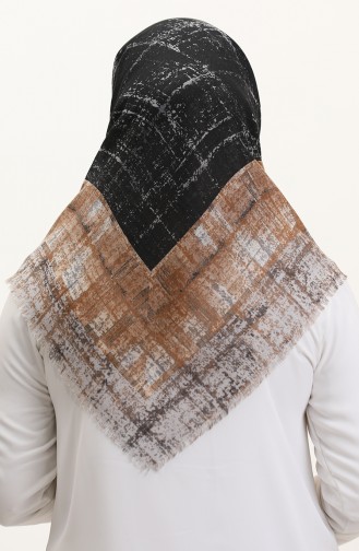 Gemusterter Flammenschal 13234-01 Milchbraun Schwarz 13234-01