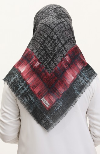 Patterned Scarf 13234-11 Gray Candy Pink 13234-11