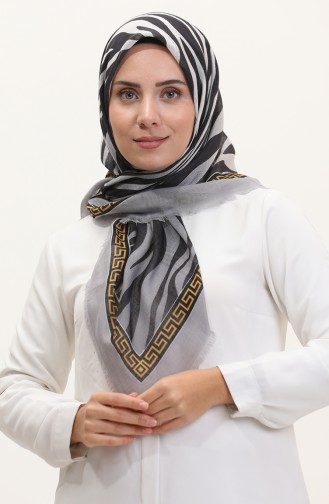Echarpe A Motifs Zebre 13235-12 Gris Noir 13235-12