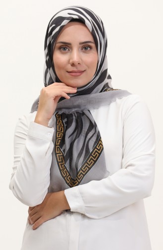 Echarpe A Motifs Zebre 13235-12 Gris Noir 13235-12