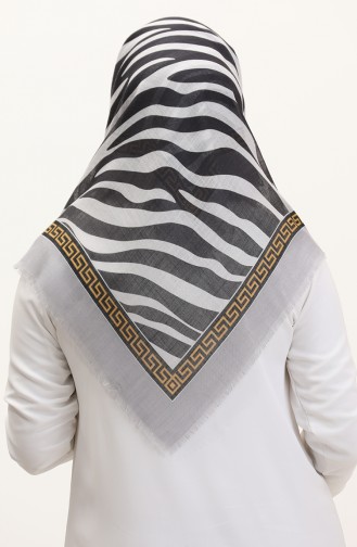 Echarpe A Motifs Zebre 13235-12 Gris Noir 13235-12