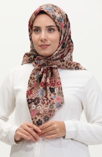 Floral Patterned Soft Scarf 13238-04 Pink Cherry 13238-04