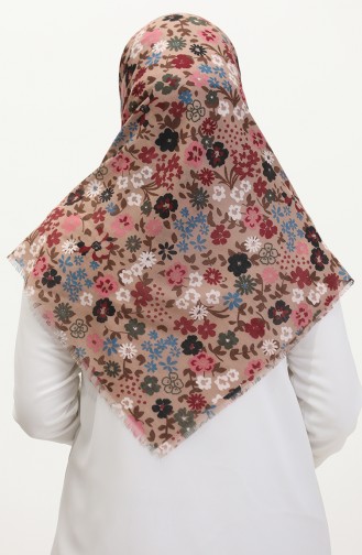 Floral Patterned Soft Scarf 13238-04 Pink Cherry 13238-04