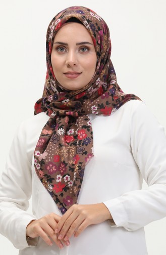 إيشارب سوفت بنقش أزهار  13238-05 بنفسجي وردي فاتح 13238-05