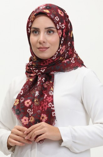 Weicher Schal Mit Blumenmuster 13238-13 Claret Red Dusty Rose 13238-13