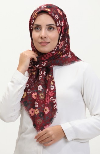 Weicher Schal Mit Blumenmuster 13238-13 Claret Red Dusty Rose 13238-13