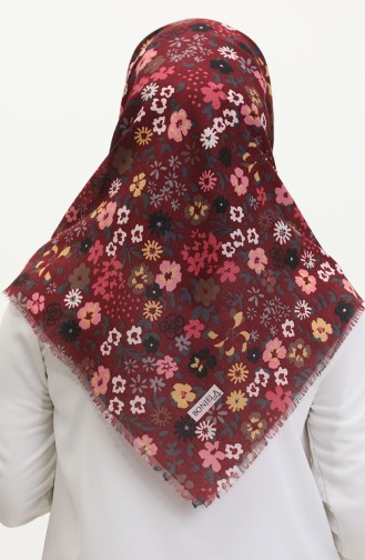 Weicher Schal Mit Blumenmuster 13238-13 Claret Red Dusty Rose 13238-13