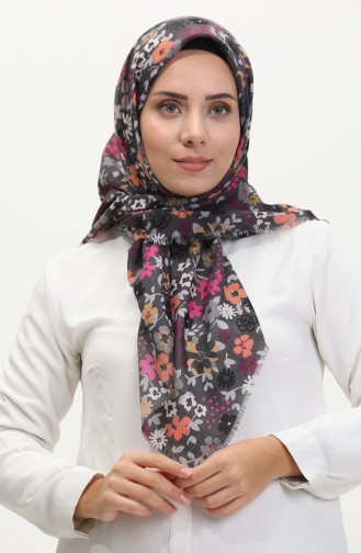 Floral Patterned Soft Scarf 13238-14 Smoked Fuchsia 13238-14