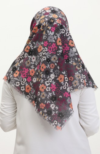 Floral Patterned Soft Scarf 13238-14 Smoked Fuchsia 13238-14