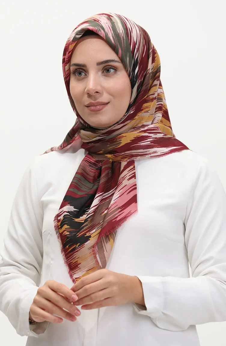 Gemusterter Weicher Schal 13239-07 Claret Red Dusty Rose 13239-07