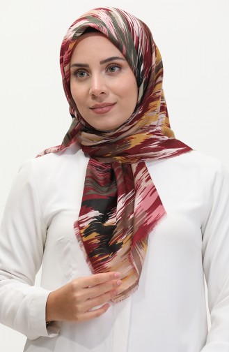 Zachte Sjaal Met Patroon 13239-07 Claret Red Dusty Rose 13239-07